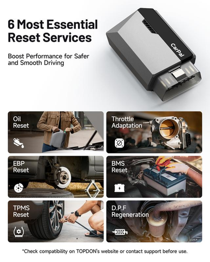 TOPDON Carpal, OBD2 Scanner, Automotive Bluetooth Scanner, All System Diagnostic Tool for Ios & Android, Vehicle Health Check, 6 Maintenance Services, Smog Check, Repair Guide, Performance Test