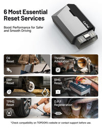 TOPDON Carpal, OBD2 Scanner, Automotive Bluetooth Scanner, All System Diagnostic Tool for Ios & Android, Vehicle Health Check, 6 Maintenance Services, Smog Check, Repair Guide, Performance Test